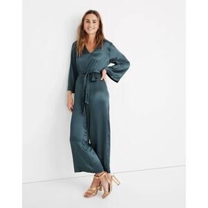 Madewell Satin Sage Green Jumpsuit Size 00